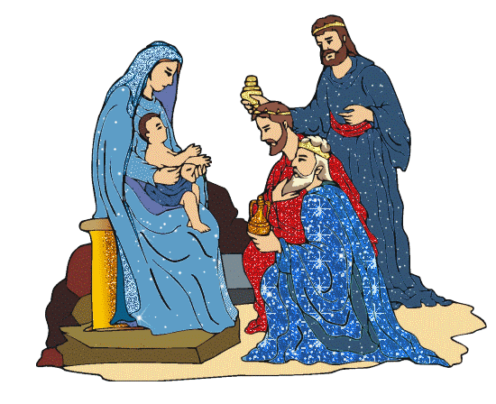 Brokatowy obrazek pokłon Trzech Króli